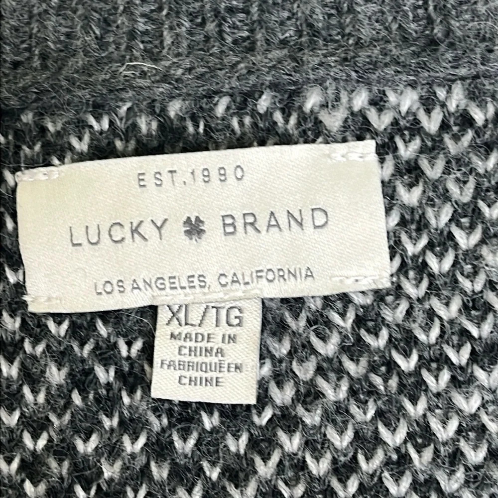 Lucky Brand Gray Camouflage wool blend crewneck Sweater, size XL - Picture 9 of 14